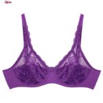 سوتین زنانه پانیذ مدل گیپوری فنردار کد 66364-new رنگ بنفش