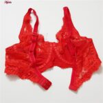 سوتین زنانه پانیذ مدل گیپوری فنردار کد 66365-new رنگ قرمز