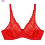 سوتین زنانه پانیذ مدل گیپوری فنردار کد 66364-new رنگ قرمز