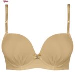 سوتین زنانه بیوتی مدل دکلته فنردار پوش آپ کد 4630-9890 رنگ کرم