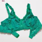 سوتین زنانه پانیذ مدل گیپوری فنردار کد 66365-new رنگ سبزآبی