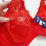 سوتین زنانه پانیذ مدل گیپوری فنردار کد 66364-new رنگ قرمز