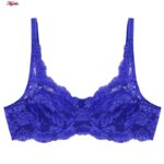 سوتین زنانه پانیذ مدل گیپوری فنردار کد 66365-new رنگ آبی کاربنی