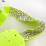 ست شورت و سوتین زنانه ماییلدا مدل پوش آپ فنردار نگینی کد 4640 رنگ سبز فسفری