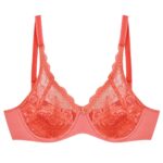 سوتین زنانه پانیذ مدل گیپوری فنردار کد 66364-new رنگ گلبهی