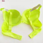 ست شورت و سوتین زنانه ماییلدا مدل پوش آپ فنردار نگینی کد 4640 رنگ سبز فسفری