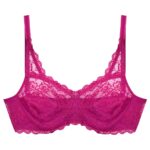 سوتین زنانه پانیذ مدل گیپوری فنردار کد 66365-new رنگ سرخابی