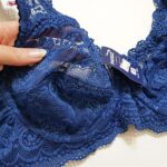 سوتین زنانه پانیذ مدل گیپوری فنردار کد 66365-new رنگ سرمه ای