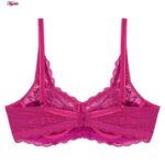 سوتین زنانه پانیذ مدل گیپوری فنردار کد 66365-new رنگ سرخابی