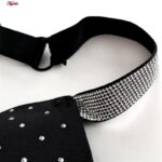 ست شورت و سوتین زنانه ماییلدا مدل پوش آپ فنردار نگینی کد 4640 رنگ مشکی