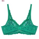 سوتین زنانه پانیذ مدل گیپوری فنردار کد 66365-new رنگ سبزآبی