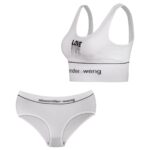 ست نیم تنه و شورت ورزشی زنانه مدل 4621 رنگ سفید