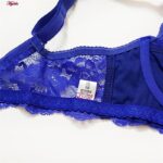 سوتین زنانه پانیذ مدل گیپوری فنردار کد 66365-new رنگ آبی کاربنی