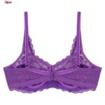 سوتین زنانه پانیذ مدل گیپوری فنردار کد 66365-new رنگ بنفش