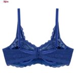 سوتین زنانه پانیذ مدل گیپوری فنردار کد 66365-new رنگ سرمه ای