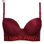 سوتین زنانه مدل پوش آپ دکلته فنردار کد 4628 رنگ زرشکی