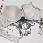 سوتین زنانه ماییلدا مدل فنردار پولکی دکلته کد 4512-16 رنگ نقره ای