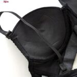 ست شورت و سوتین زنانه مدل دکلته فنردار پوش آپ کد 4626 رنگ مشکی