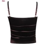 کراپ‌تاپ زنانه مدل مخملی پددار کد 4639 رنگ قهوه ای