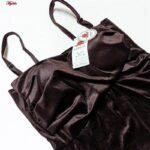 کراپ‌تاپ زنانه مدل مخملی پددار کد 4639 رنگ قهوه ای
