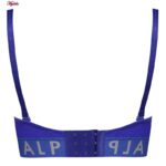 سوتین زنانه لنا مدل پوش آپ دکلته فنردار کد 4628 رنگ آبی کاربنی