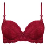 سوتین زنانه لنا مدل پوش آپ دکلته فنردار کد 4627 رنگ زرشکی