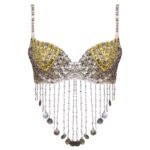 سوتین زنانه ماییلدا مدل فنردار پولکی دکلته کد 4512-16 رنگ نقره ای