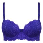 سوتین زنانه مدل پوش آپ دکلته فنردار کد 4627 رنگ آبی کاربنی