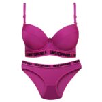 ست شورت و سوتین زنانه مدل دکلته فنردار پوش آپ کد 4626-1 رنگ سرخابی