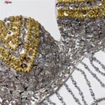 سوتین زنانه ماییلدا مدل فنردار پولکی دکلته کد 4512-16 رنگ نقره ای