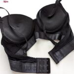 ست شورت و سوتین زنانه مدل دکلته فنردار پوش آپ کد 4626 رنگ مشکی