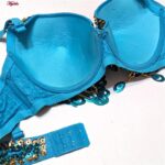 سوتین زنانه ماییلدا مدل فنردار پولکی دکلته کد 4512-14 رنگ آبی