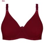 سوتین زنانه پانیذ مدل فنردار کد 66386 رنگ زرشکی