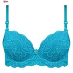 ست شورت و سوتین زنانه لنا مدل دکلته فنردار پوش آپ کد 4625 رنگ آبی روشن