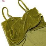 کراپ‌تاپ زنانه مدل مخملی پددار کد 4639 رنگ سبز