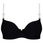 سوتین زنانه پانیذ مدل دکلته بند نامرئی فنردار کد 4631 رنگ مشکی