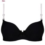 سوتین زنانه پانیذ مدل دکلته بند نامرئی فنردار کد 4631 رنگ مشکی