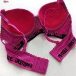 ست شورت و سوتین زنانه مدل دکلته فنردار پوش آپ کد 4626-1 رنگ سرخابی