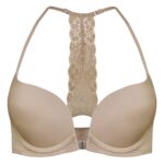 سوتین زنانه پینک دیر مدل دو حالته فنر دار کد 4642 رنگ کرم