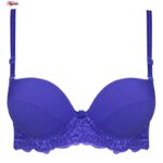 سوتین زنانه مدل پوش آپ دکلته فنردار کد 4629 رنگ آبی کاربنی