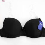 سوتین زنانه پانیذ مدل دکلته بند نامرئی فنردار کد 4631 رنگ مشکی