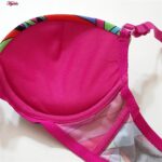 سوتین زنانه بینیس مدل پوش آپ دکلته فنردار موزاییکی 4638 رنگ صورتی