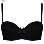 سوتین زنانه ماییلدا مدل دکلته پوش آپ فنردار کد 4643 رنگ مشکی