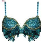 سوتین زنانه ماییلدا مدل فنردار پولکی دکلته کد 4512-14 رنگ آبی