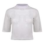 کراپ تاپ زنانه ماییلدا مدل توری کد 4653-5279 رنگ سفید