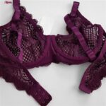 ست شورت و سوتین زنانه کارنا رز مدل گیپوری فنردار کد 4672-3001 رنگ عنابی