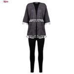 ست 3 تکه لباس زنانه کوزا مدل 4601-003-4 رنگ خاکستری تیره