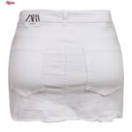 دامن جین زنانه کد 4670-3363 رنگ سفید