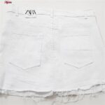 دامن جین زنانه کد 4670-3363 رنگ سفید
