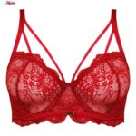 ست شورت و سوتین زنانه ماییلدا مدل فنردار گیپوری کد 4691-8585 رنگ قرمز